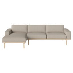 Elton bank 3,5-zits met chaise longue links zand