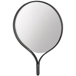 Racquet spiegel rond zwart eiken