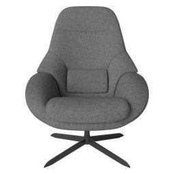 Saga fauteuil blauwgrijs, zwart onderstel