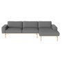 Elton bank 3,5-zits met chaise longue rechts grijs