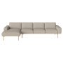 Elton bank 4-zits met chaise longue links zand