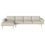 Elton bank 4-zits met chaise longue links beige 