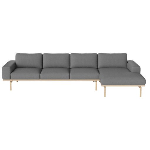 Elton bank 4-zits met chaise longue rechts grijs