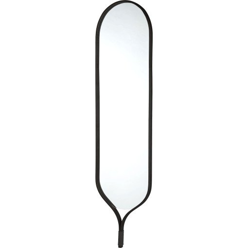 Racquet spiegel langwerpig zwart eiken