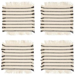 Elouise onderzetter set van 4 Off White/Black