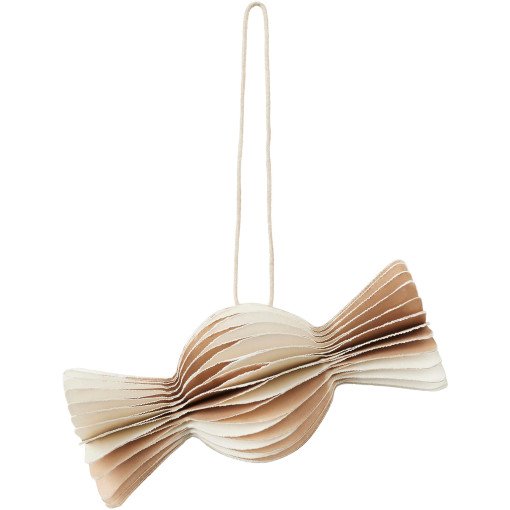 Caramel kerst ornament Off White/Naturel Brown