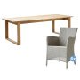 Endless tuinset 240x100 tuintafel + 6 Hampsted tuinstoelen Taupe