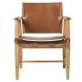 BM1106 Huntsman fauteuil eiken geolied, cognac messsing