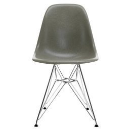 Eames DSR Fiberglass stoel chroom onderstel, raw umber