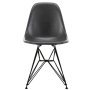 Eames DSR Fiberglass stoel zwart onderstel, elephant hide grey