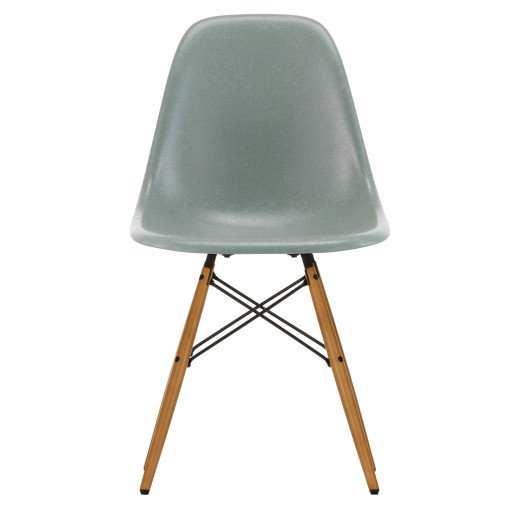 Eames DSW Fiberglass stoel geelachtig esdoorn, sea foam green