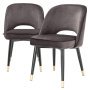 Cliff eetkamerstoel set van 2 savona grey velvet