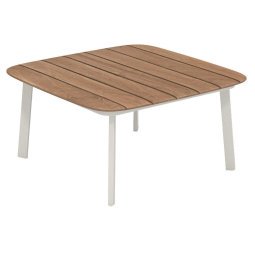 Shine Teak coffeetable 79x79 wit