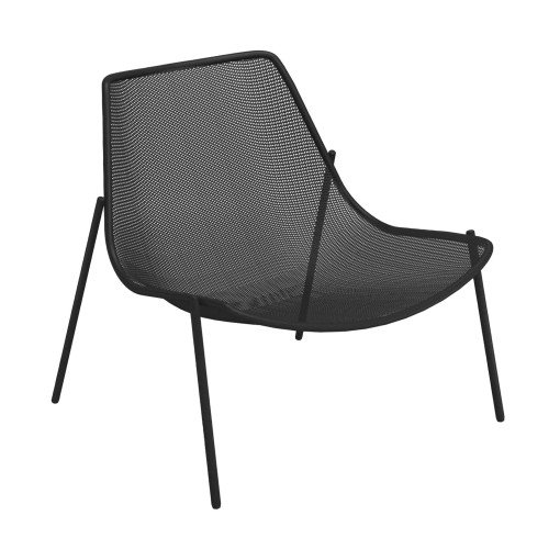 Round Lounge fauteuil zwart