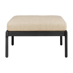 Jack outdoor voetenbank teak zwart kussen beige