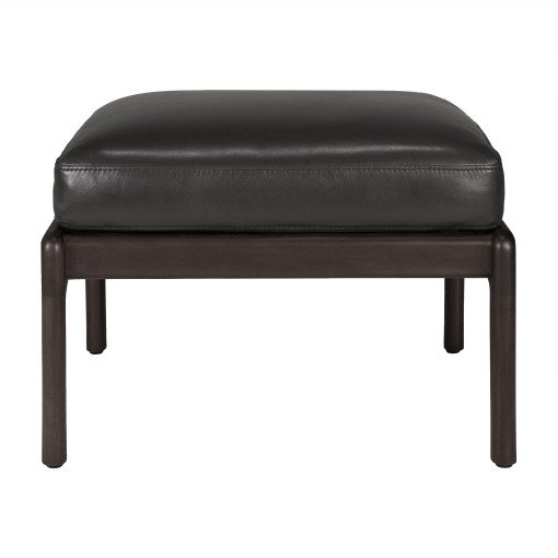 Jack ottoman donkerbruin/zwart leer