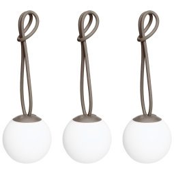 Bolleke mini LED hanglamp set van 3 Taupe