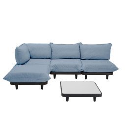 Paletti 3-zits loungebank storm blue + salontafel light grey