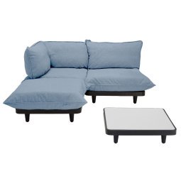 Paletti 2-zits loungebank storm blue + salontafel light grey