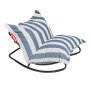 Rock 'n Roll schommelstoel zwart outdoor zitzak stripe ocean blue