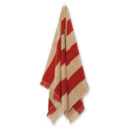 Alee handdoek 50x100 light camel/red