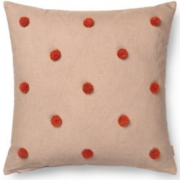 Dot Tufted kussen Camel/Red