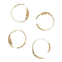 Holly Leaf servetringen set van 4 Brass