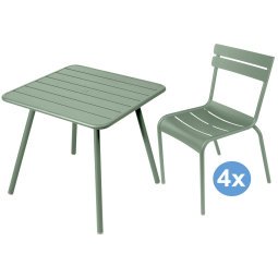 Luxembourg tuinset 80x80 tafel + 4 stoelen (chair) cactus