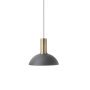 Hoop Black hanglamp klein messing