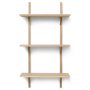 Sector Shelf wandplank triple narrow Natural Oak/Brass