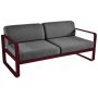 Bellevie 2-zits loungebank kussen antraciet Black Cherry