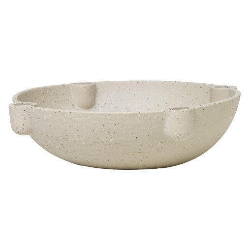 Bowl kandelaar L keramiek beige