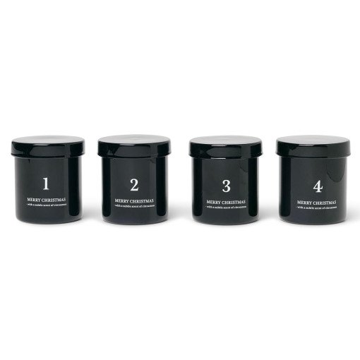 Scented Advent kaars set van 4 zwart