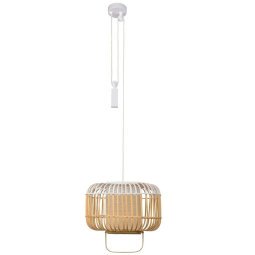 Bamboo square hanglamp small white