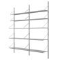 Shelf Library H1852 Double wandkast roestvrijstaal