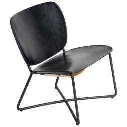 Miller fauteuil zwart frame zwart leer