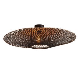 Kalimantan plafondlamp large Ø87 zwart/naturel