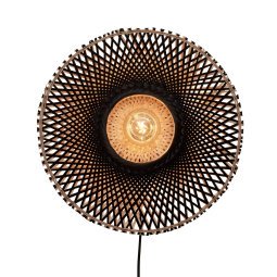 Kalimantan wandlamp small Ø44 zwart/naturel