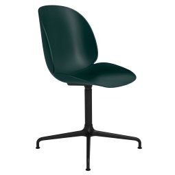 Beetle stoel met zwart aluminium swivel onderstel green