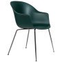 Bat eetkamerstoel zwart chroom onderstel Dark Green