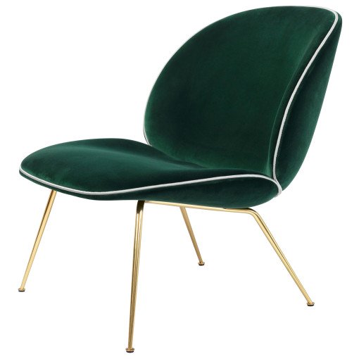 Beetle Lounge fauteuil Gubi Velvet 787, brass onderstel