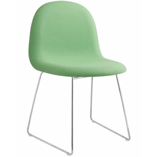 Gubi 3D Sled stoel gestoffeerd met chroom onderstel, Tonus 505
