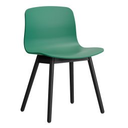 AAC12 stoel zwart gelakt eiken onderstel Teal Green