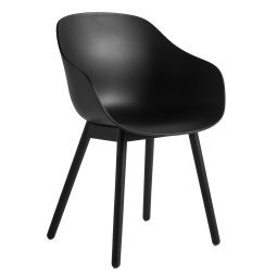 AAC212 stoel zwart gelakt eiken onderstel Black