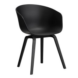 AAC22 stoel zwart gelakt eiken onderstel Black