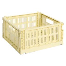 Colour Crate krat RE opbergbak Square M Light Yellow