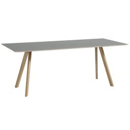 Copenhague CPH30 tafel 200x90, gezeept eiken, grijs linoleum