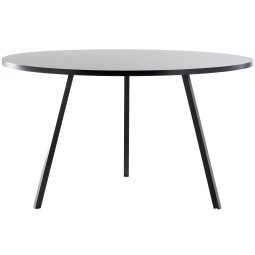 Loop Stand Round eettafel Ø120 zwart onderstel,zwart linoleum