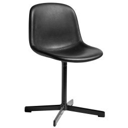 Neu 10 Swivel stoel gestoffeerd, soft black, Sense Cognac