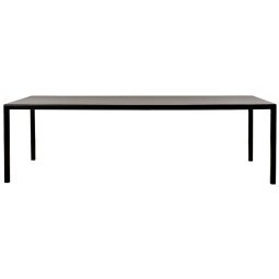 Table T12 tafel rechte hoeken  - frame: zwart - top: zwart linoleum - 250x95x74